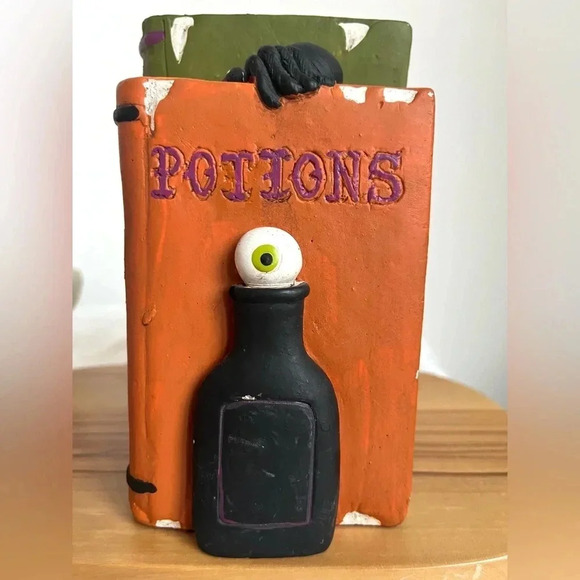 Halloween Gnome Shelf Sitter and Four Book Potion Spells Brews Skull Plaster - Picture 5 of 13